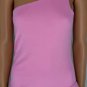 Girly Pink Asymmetrical Ruffle One Shoulder Top Sz L