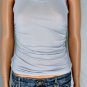 Blue Mesh Cinched Sides Blouse Tank Top Shirt Sz M