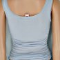 Blue Mesh Cinched Sides Blouse Tank Top Shirt Sz M
