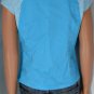 Sangria Dorothy Blue Gingham Fitted Blouse Shirt Sz 12
