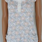 Energie White Retro Star Print Tunic Top Shirt Sz M