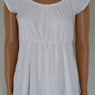 Younique Trendy White Empire Peasant Shirt Top Sz L