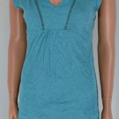 Self Esteem Trendy Teal Empire Tunic Top Shirt Sz L