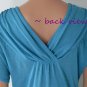 Mossimo Trendy Blue Gauzy Draping Tunic Top Shirt Sz S