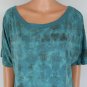 Mudd Teal Print Trendy Boyfriend Tunic Top Shirt Sz XL