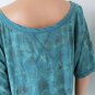 Mudd Teal Print Trendy Boyfriend Tunic Top Shirt Sz XL