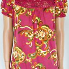 Charlotte Russe Crochet Retro Design Tunic Top Sz L
