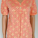 Fang Polka Dot Rhinestone Heart Babydoll Top Sz XL 18