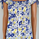 Fang Mod Floral Smock Empire Babydoll Peasant Top Sz S