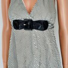 Forever 21 Black Striped Halter Tunic Top Mini Dress S