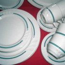 16 Pc Shenango Restaurant Ware Turq/Black Trim