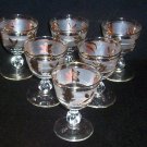 6 Libbey Stem Rock Sharpe GOLDEN FOLIAGE 3 7/8" Wine Cocktail Glasses Frosted