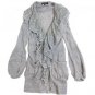 FINAL SALE Gray Ruffled Embroidered Lace Cardigan Size Small