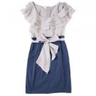 FINAL SALE Ruffled Pencil Gray Blue Bow Dress Size Medium
