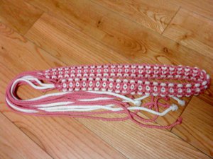 FINAL SALE Pink and White Crocheted Belt