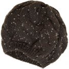 FINAL SALE Charcoal Gray Speckled Cable Beret Hat
