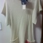 FINAL SALE Nick and Mo Cream Scowl Neck Floral Kimono Textured Sweater Tunic Size Small