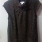 FINAL SALE Petite Sophisticate Marled Brown Wrap Sweater Vest Size Small