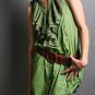 FINAL SALE Chiffon Ruffle Button Front Tunic Dress in Olive Green Size Small