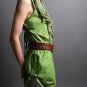 FINAL SALE Chiffon Ruffle Button Front Tunic Dress in Olive Green Size Small