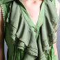 FINAL SALE Chiffon Ruffle Button Front Tunic Dress in Olive Green Size Small