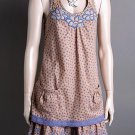 FINAL SALE Cocoa Crochet Floral Print Sleeveless Dress Size Small