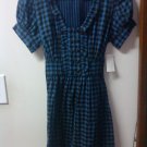 Charlotte Russe Teal Black Plaid Ruffled Dress Size Small