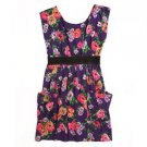 Purple Floral Scoop Neck Tie Back Dress Size Small