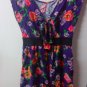 Purple Floral Scoop Neck Tie Back Dress Size Small