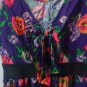 Purple Floral Scoop Neck Tie Back Dress Size Small