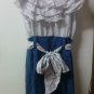 FINAL SALE Ruffled Pencil Gray Blue Bow Dress Size Medium