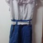 FINAL SALE Ruffled Pencil Gray Blue Bow Dress Size Medium