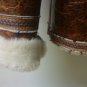 Real Raccoon Fur Patchwork Hooded Distressed Sheepskin Jacket Small