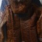 Real Raccoon Fur Patchwork Hooded Distressed Sheepskin Jacket Small