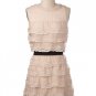 Cascading Multi-tiered Cream Embroidered Lace Dress Size Medium