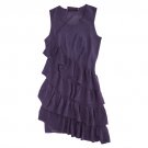 Purple Ruffled Sweater Tunic Dress Small