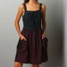 Multicolored Hunter Green Plaid Tank Strap Dress S