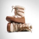 NIB $188 Fitflop Superblizz Lace Up White Shearling Boots 9