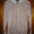 AUTH Rugby Ralph Lauren $80 Salmon Pink Blue Striped Cotton Shirt 6