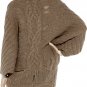 Elizabeth and James $595 Chunky Cocoon Brown Batwing Cardigan XS S