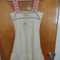 Ivory Lace Embroidered Strap A-line Dress Small