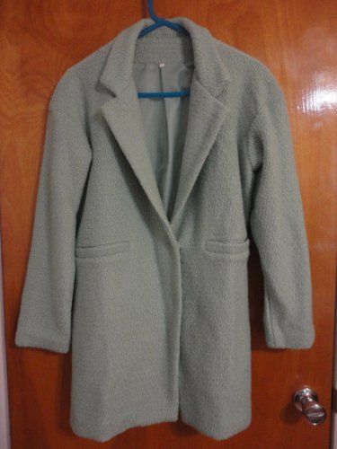 Pastel Mint Green Cocoon Nubby Textured Coat S