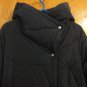 Color People Asymmetrical Oversized Quilted Black Hooded Puffer Coat S M