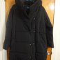 Color People Asymmetrical Oversized Quilted Black Hooded Puffer Coat S M