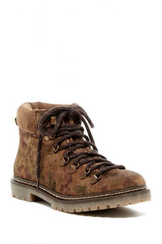 Coolway Buster Floral Camel Brown Suede Lace Up Ankle Boots 40 9 9.5