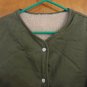 Reversible Green Canvas Teddy Faux Shearling Fleece Jacket S
