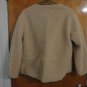 Reversible Green Canvas Teddy Faux Shearling Fleece Jacket S