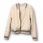 Townsen $198 Francis Ivory Embroidered Floral Baseball Bomber Jacket M