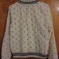 Townsen $198 Francis Ivory Embroidered Floral Baseball Bomber Jacket M