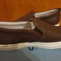 Oroscuro Italy Basketweave Brown Leather Low Top Slip On Sneakers 40 10